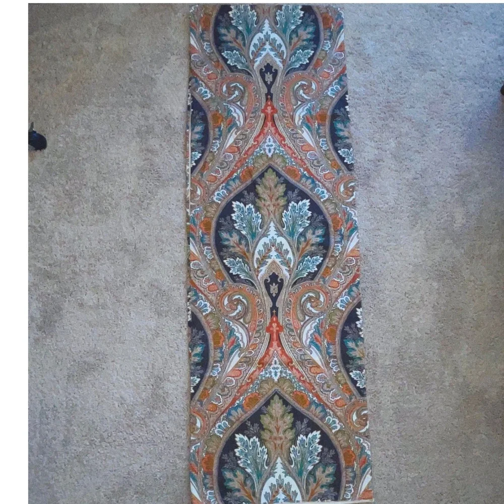 Pottery BarPaisley Print Navy Orange Teal Runner 17x100 Woven n